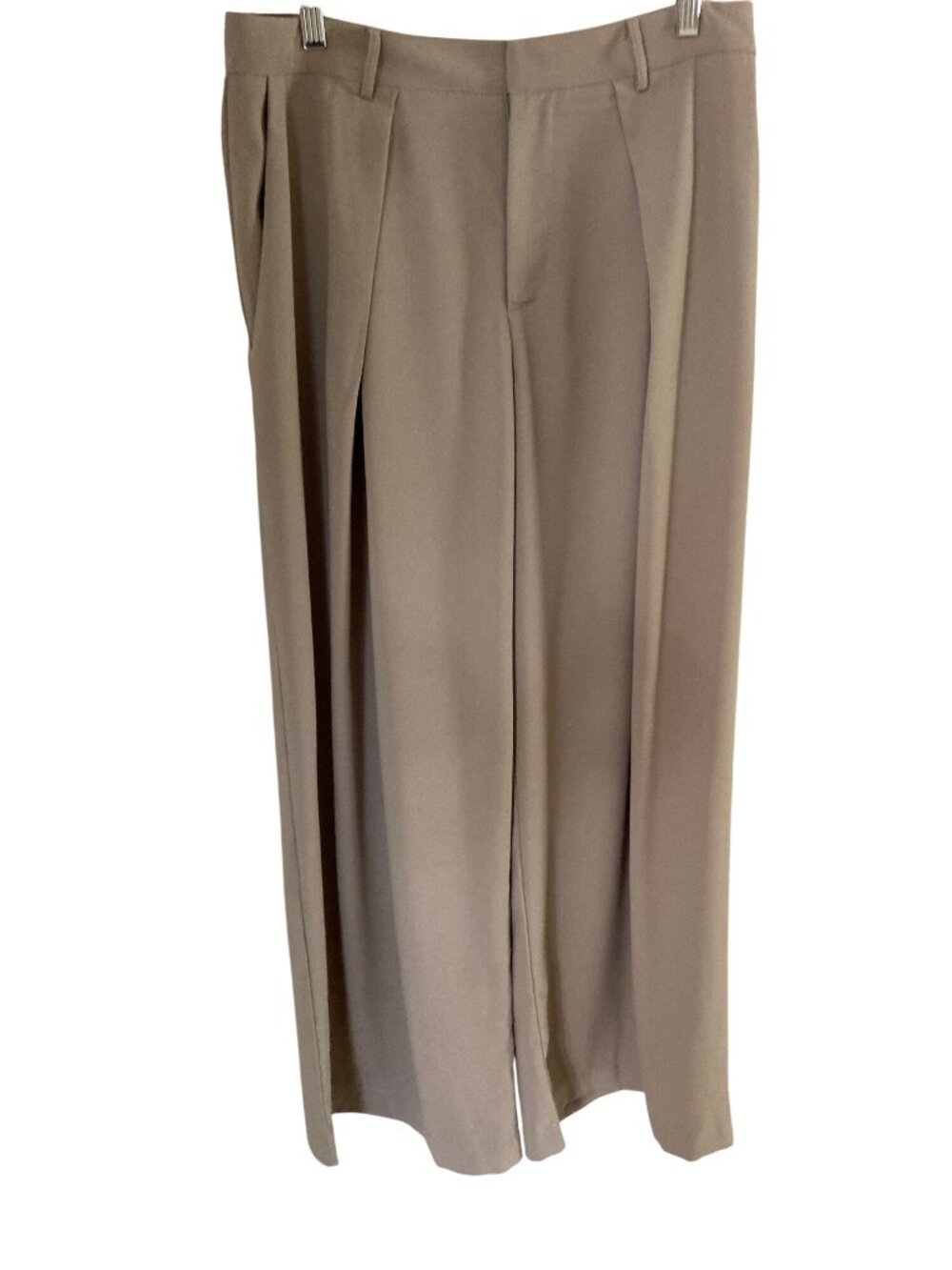 AdvantLook  Women's Khaki Pleated Straight Pants Large NWT